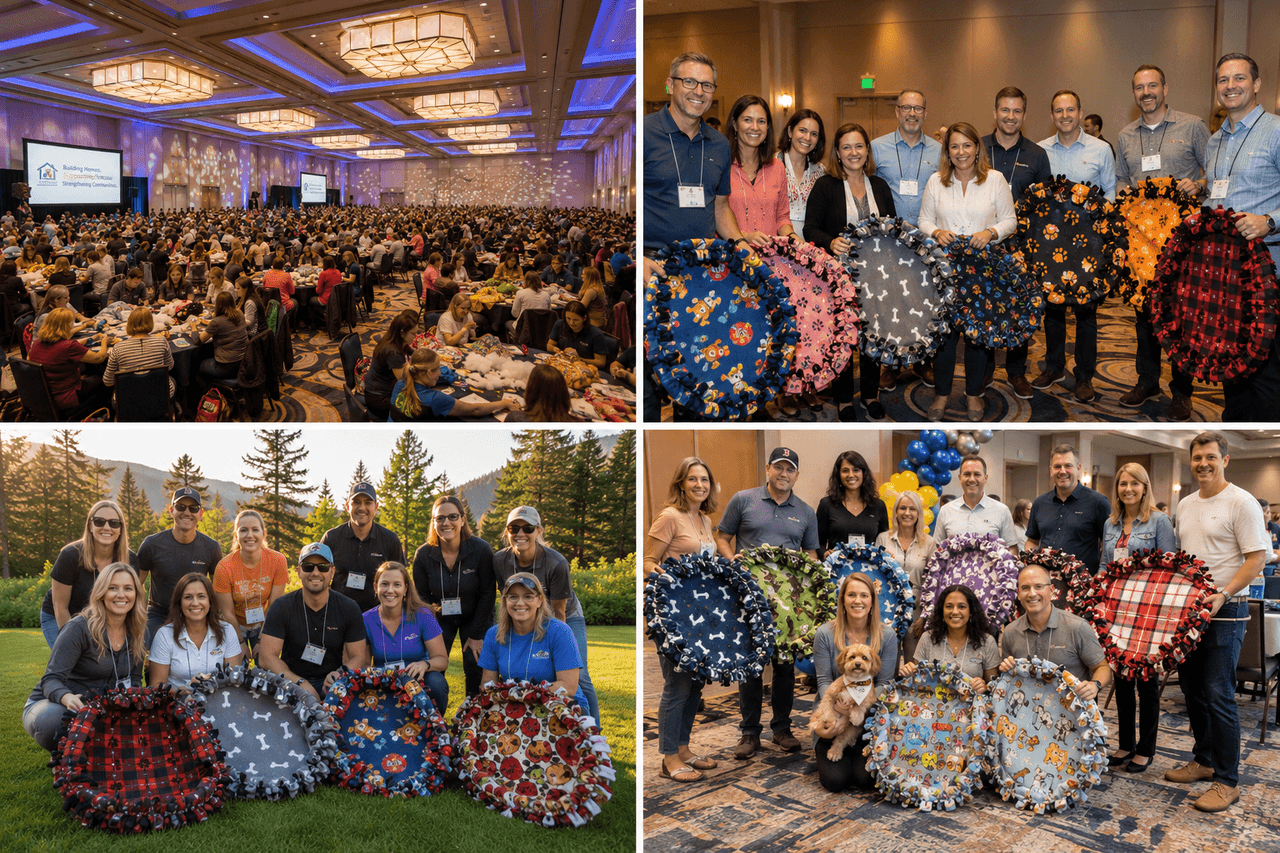 Dog Bed Assembly Montage — Housewarming team building with Building Teams